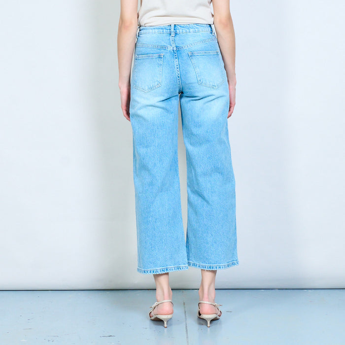 Classic straight-leg cropped denim jeans with clean hem finish wholesale