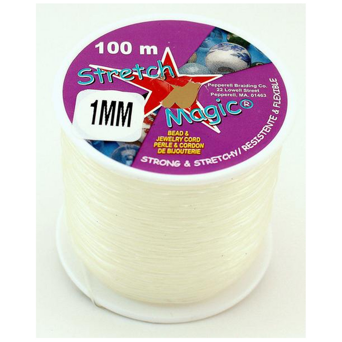 Clear & Black Stretch Magic Bulk Roll Beading & Jewelry Cord Sizes 0.5mm, 0.7mm 1mm - artcovecrafts.com
