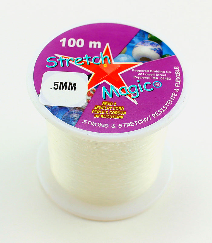 Clear & Black Stretch Magic Bulk Roll Beading & Jewelry Cord Sizes 0.5mm, 0.7mm 1mm - artcovecrafts.com