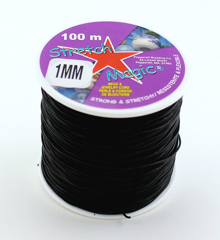 Clear & Black Stretch Magic Bulk Roll Beading & Jewelry Cord Sizes 0.5mm, 0.7mm 1mm - artcovecrafts.com