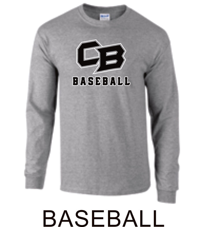 CO Baseball Basic Long Sleeve Tee- 7 designs- Matte or Glitter