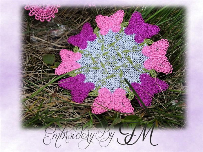 Coaster butterfly / 5x7 hoop