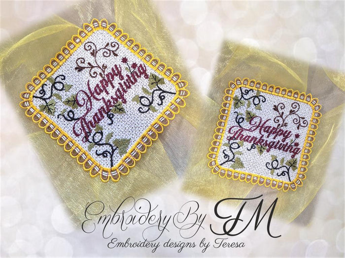 Coaster Happy Thanksgiving/ 5x7 hoop
