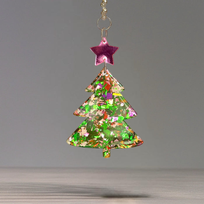 Confetti Christmas Tree Charm - Tumbler Handle Charm