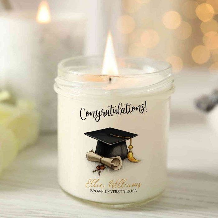Congratulations Gift For College Graduation 2022, Unique Candle For Graduation, Custom Graduation Candle Gift