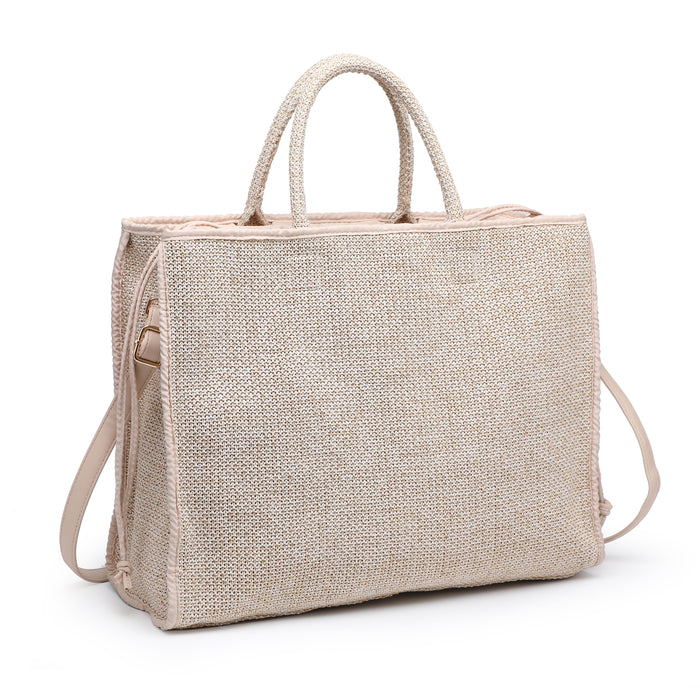 Contrast trim woven tote bag wholesale