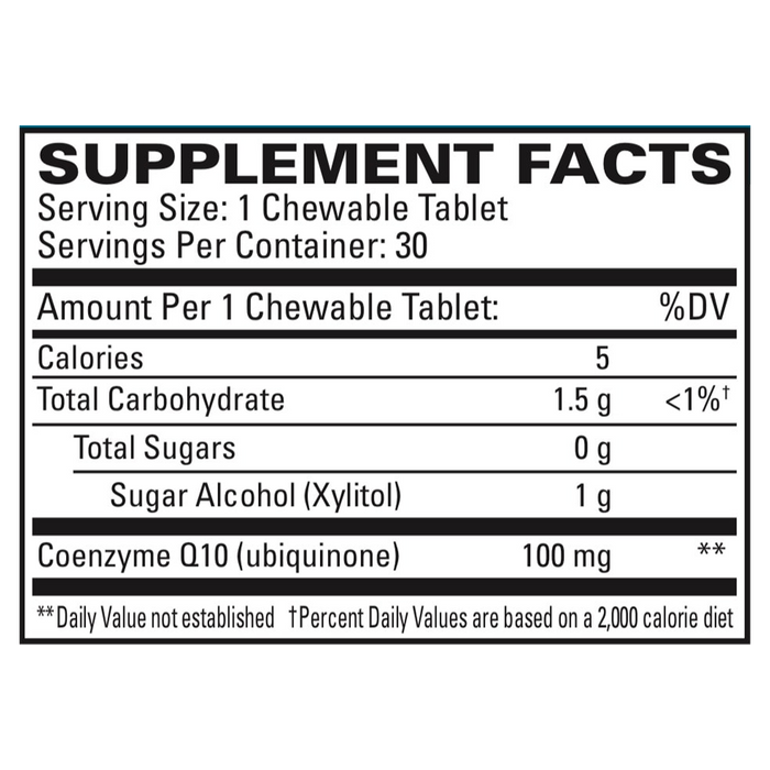 CoQ10 by EuroMedica Ingredients Label