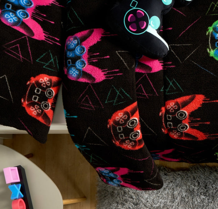 Coverless Teddy Gaming 10.5 Tog Duvet Set - Black 🇬🇧