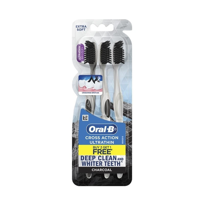 ORAL-B Cross Action 7 Ultrathin Charcoal 3s (Extra Soft) | Isetan KL Online Store