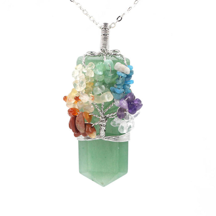 Crystal Column Tree Of Life Winding Pendant Necklace 🇨🇳
