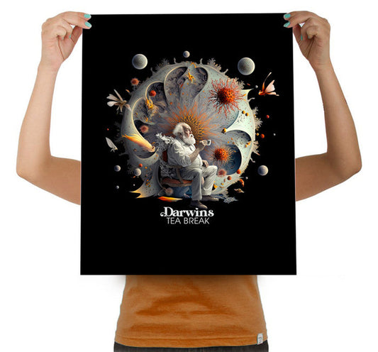 Darwins Tea Break Black 16" X 20" Art Print