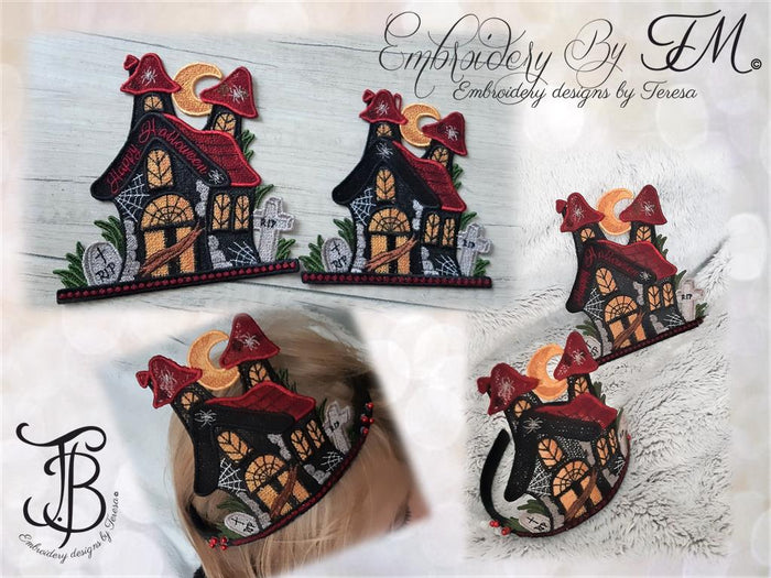 Decoration FSL - Halloween house/ 5x7 and 6x10 hoop