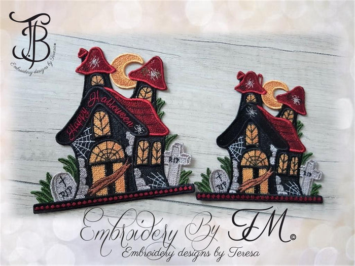 Decoration FSL - Halloween house/ 5x7 and 6x10 hoop