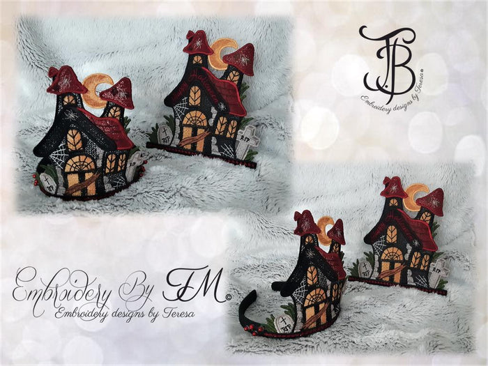 Decoration FSL - Halloween house/ 5x7 and 6x10 hoop