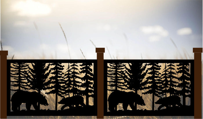 Decorative Rustic Railings Wildlife Metal Panel - Wooded Walk