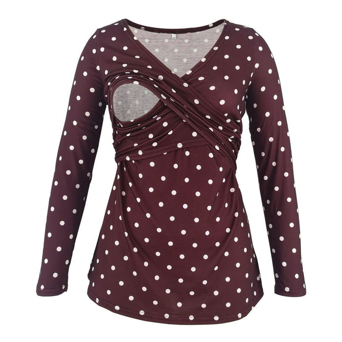 Deep V-neck print long sleeves 🇨🇳