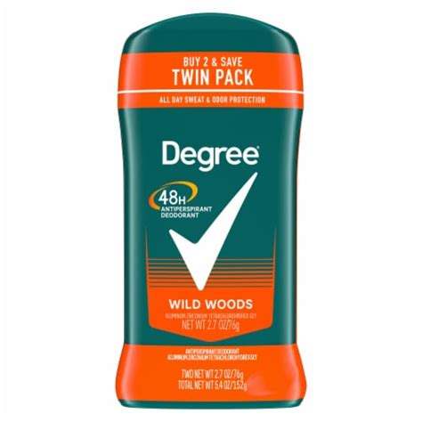 Degree Men 48 Hr Antiperspirant Deodorant - Wild Woods Twin Pack مزيل العرق الرجالي الفعّال برائحة الأخشاب البرية
