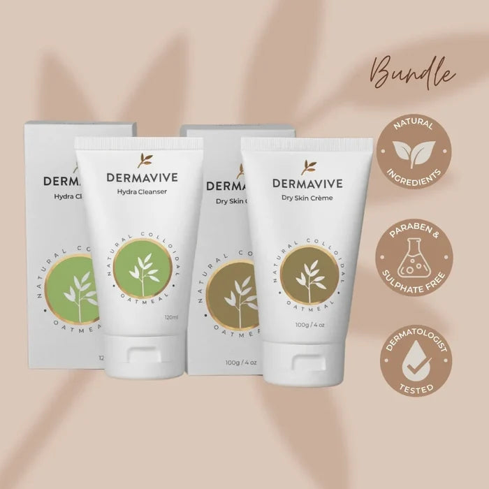 Dermavive Skincare Combo, Dry Skin Creme 100gm and Hydra Cleanser 120ml