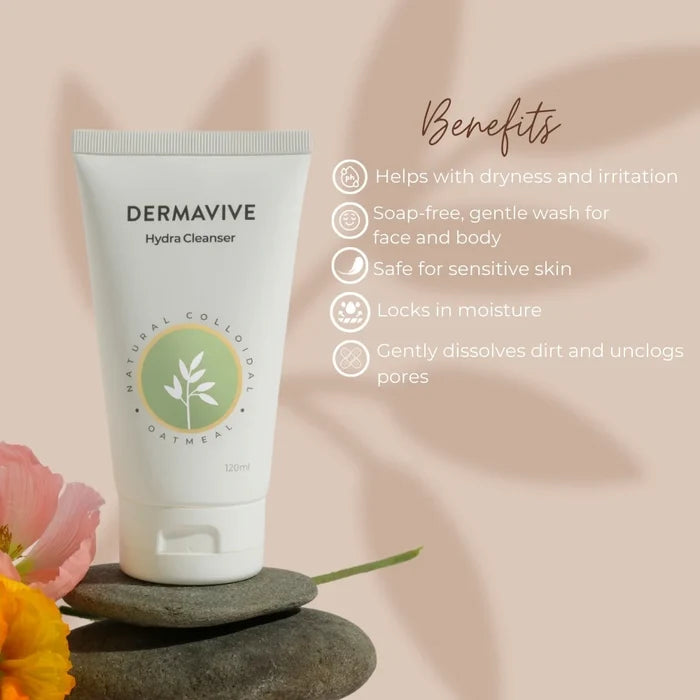 Dermavive Skincare Combo, Dry Skin Creme 100gm and Hydra Cleanser 120ml