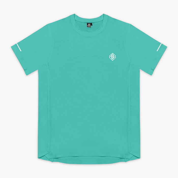 Blue Diamond Tech Vented Teal graphic tee — front view