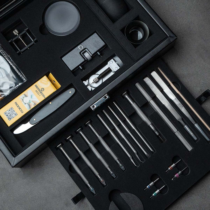 DIY Watch Club watchmaking kit - pro tools box with inhouse designed tools