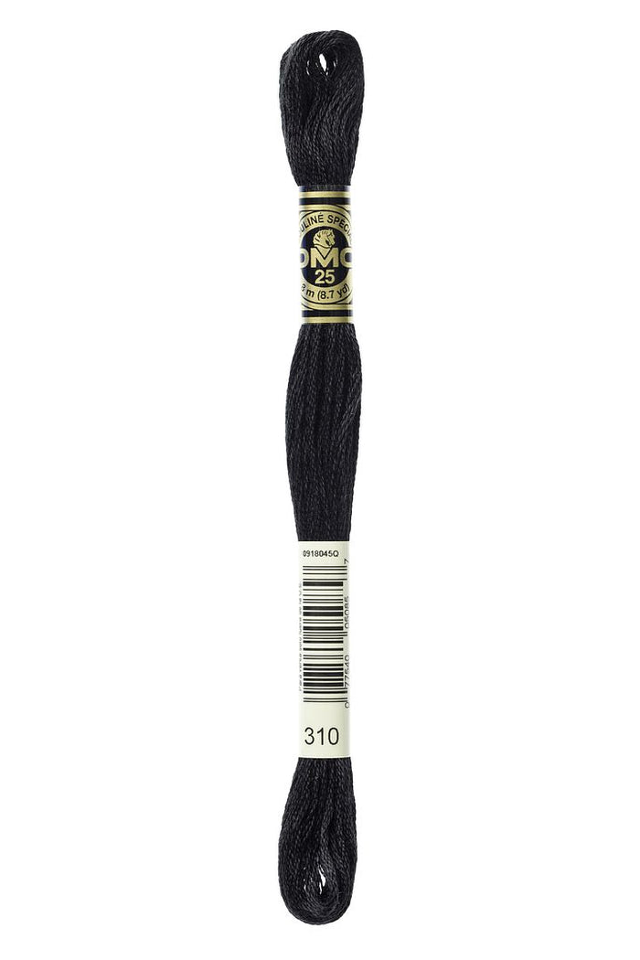 DMC 6 Strand Embroidery Floss Cotton Thread Bulk 310 Black 7 Yards 12 Skeins
