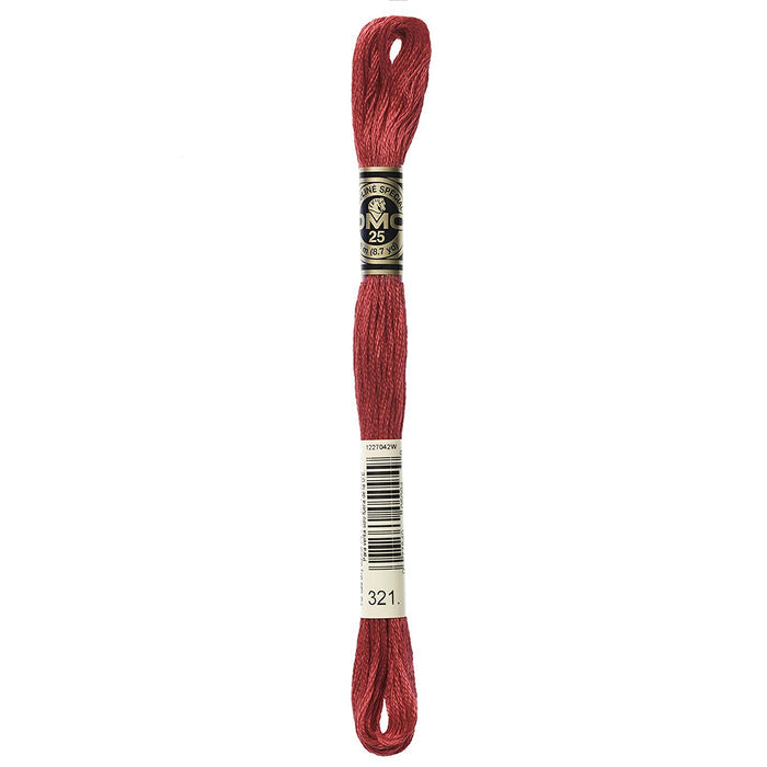 DMC 6 Strand Embroidery Floss Cotton Thread Bulk 321 Christmas Red 12 Skeins