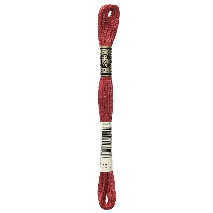 DMC 6 Strand Embroidery Floss Cotton Thread Bulk 321 Christmas Red 12 Skeins
