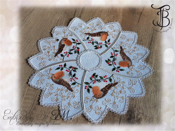 Doily Robin/ 5x7 hoop