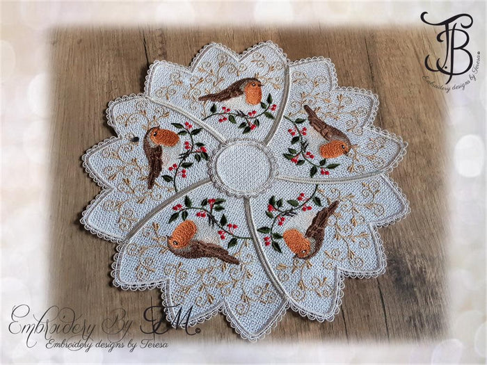 Doily Robin/ 5x7 hoop