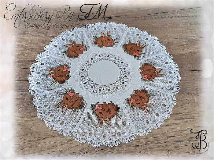 Doily with Rabbit/5x7 hoop