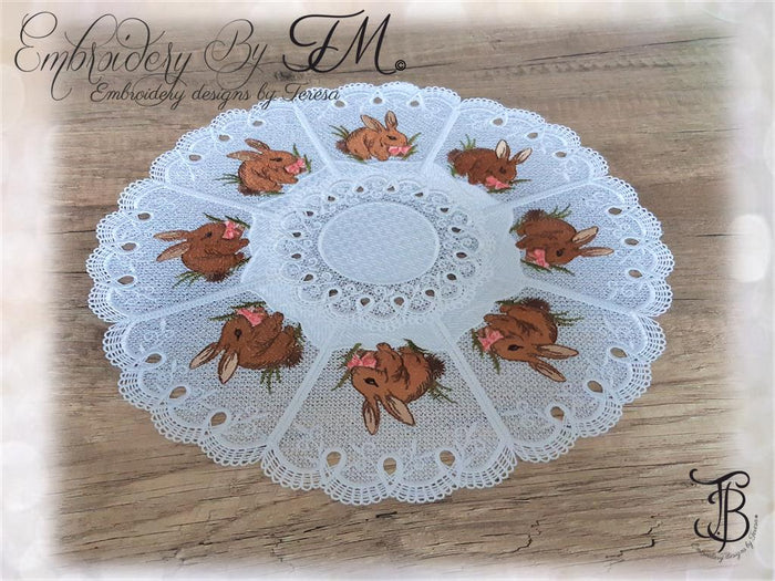 Doily with Rabbit/5x7 hoop