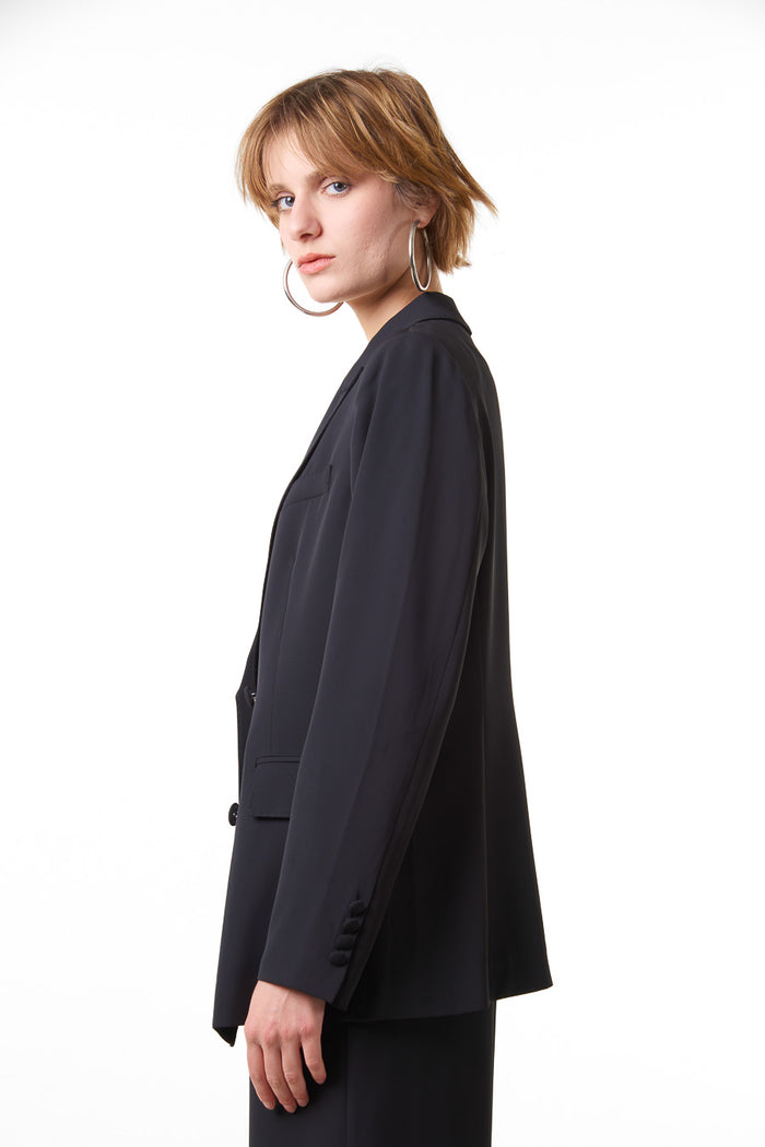 Double breasted tailored structured blazer wholesale