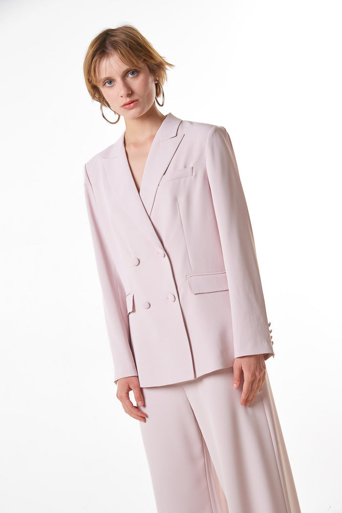 Double breasted tailored structured blazer wholesale