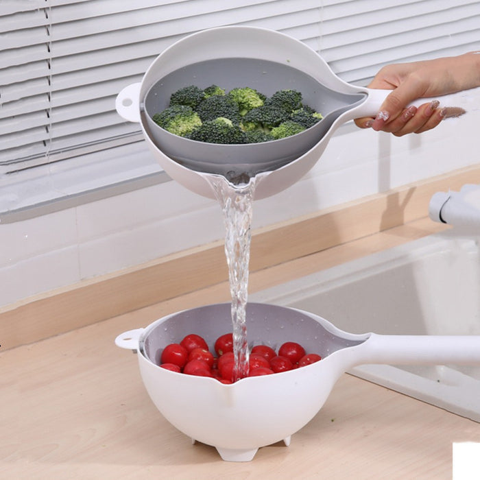 Double-layer Drain Basket Home Living Room Creative Kitchen Gadgets 🇨🇳