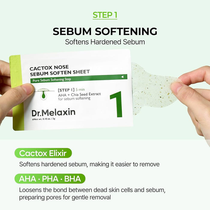 Dr. Melaxin Cactox 3 - Step Nose Pore Pack Set (3pcs) مجموعة دكتور ميلاكسين كاكتوكس لتنظيف مسام الأنف بثلاث خطوات - Princess Cosmetics Qatar