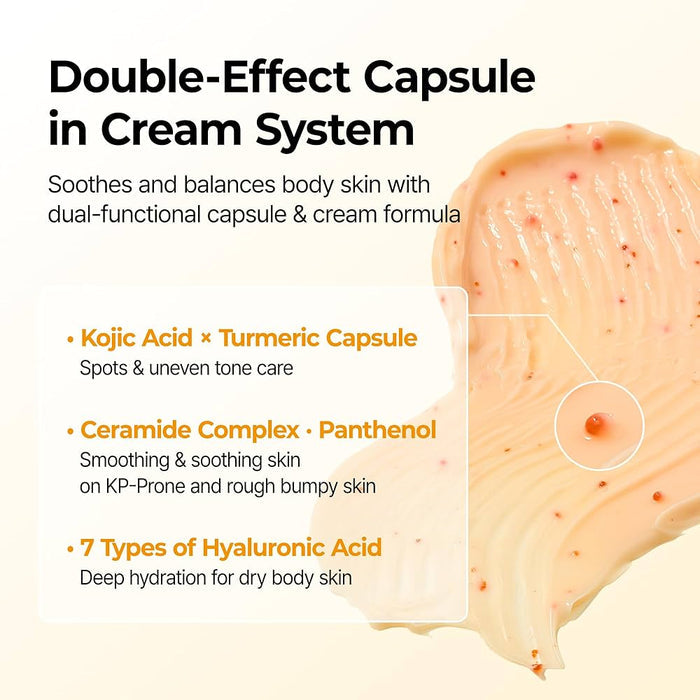 Dr. Melaxin Kojic Acid Turmeric Capsule Body Cream 200g كريم الجسم بكبسولات الكركم وحمض الكوجيك من دكتور ميلاكسين - Princess Cosmetics Qatar