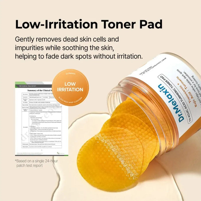 Dr. Melaxin TX - Kojic Acid Turmeric Toner Pad (70 Pads) وسادة تونر دكتور ميلاكسين تي إكس بحمض الكوجيك والكركم - Princess Cosmetics Qatar