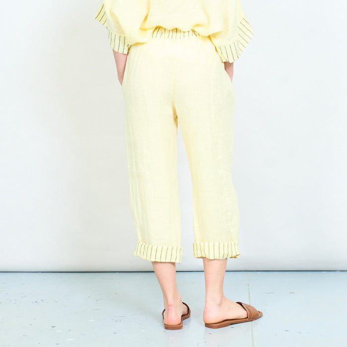 Drawstring waist relaxed trouser with contrast trim wholesale