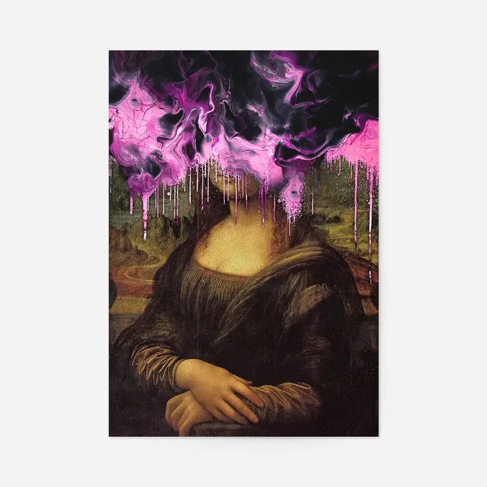Drippy Mona Lisa Pink Gloop Print