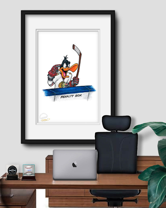 Duck Season Hockey Season x NHL Blackhawks Daffy Duck Limited Edition Art Print