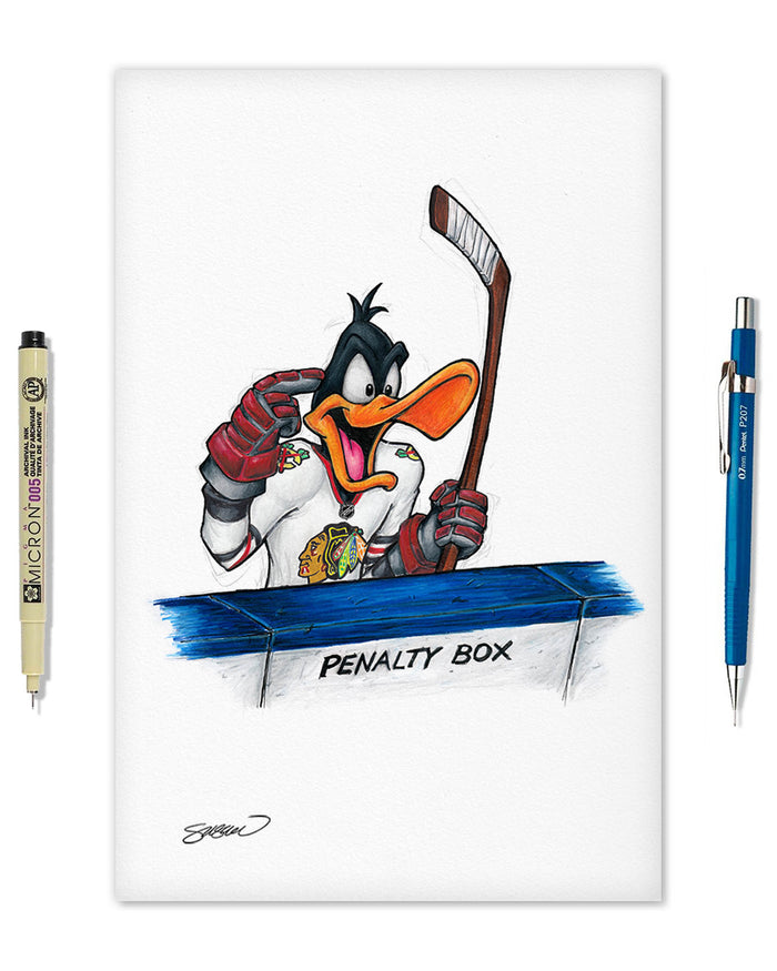 Duck Season Hockey Season x NHL Blackhawks Daffy Duck Limited Edition Art Print