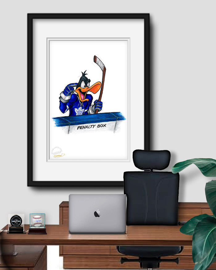 Duck Season Hockey Season x NHL Maple Leafs Daffy Duck Limited Edition Art Print