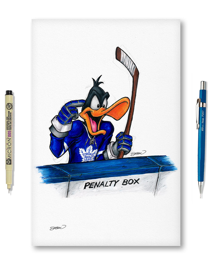 Duck Season Hockey Season x NHL Maple Leafs Daffy Duck Limited Edition Art Print