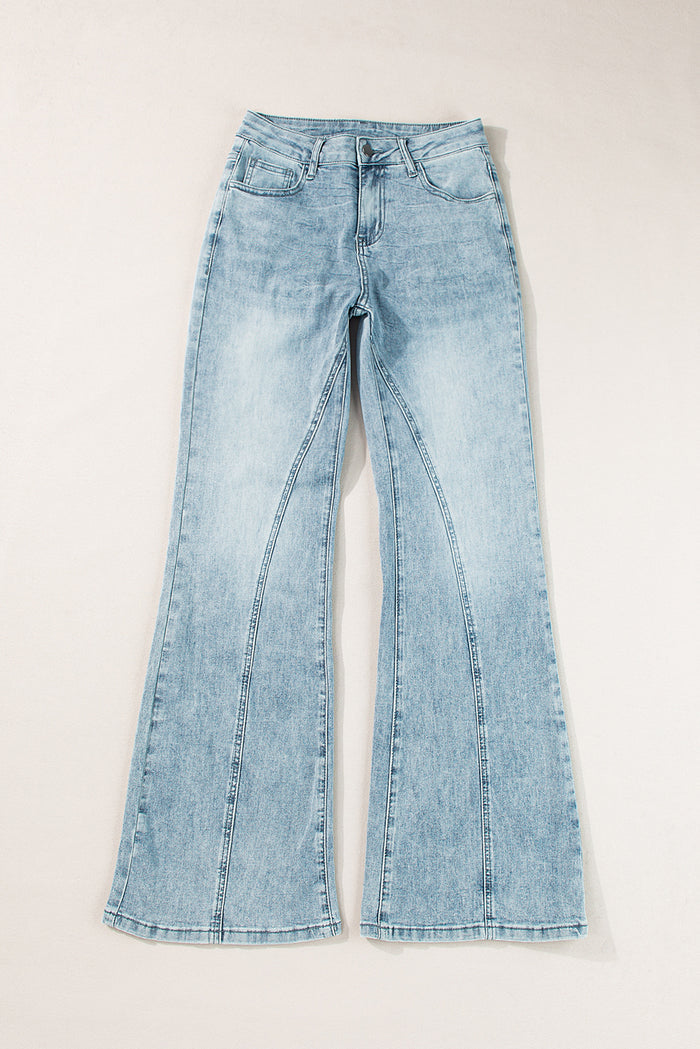 Dusk Blue Acid Wash Extra Wide Leg High Waist Long Jeans 🇨🇳
