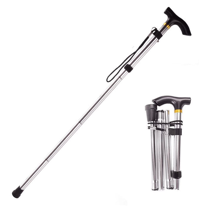 Easy Fold Walking Stick Extendable Walking Cane Walking Aid Sticks for Men & Women - Silver 🇬🇧