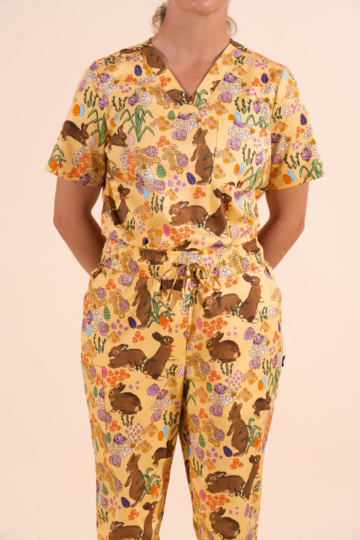 Egg Hunt - Women's Premium Printed Scrub Pants