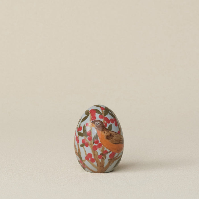 Handcrafted ceramic egg by Rookwood Pottery