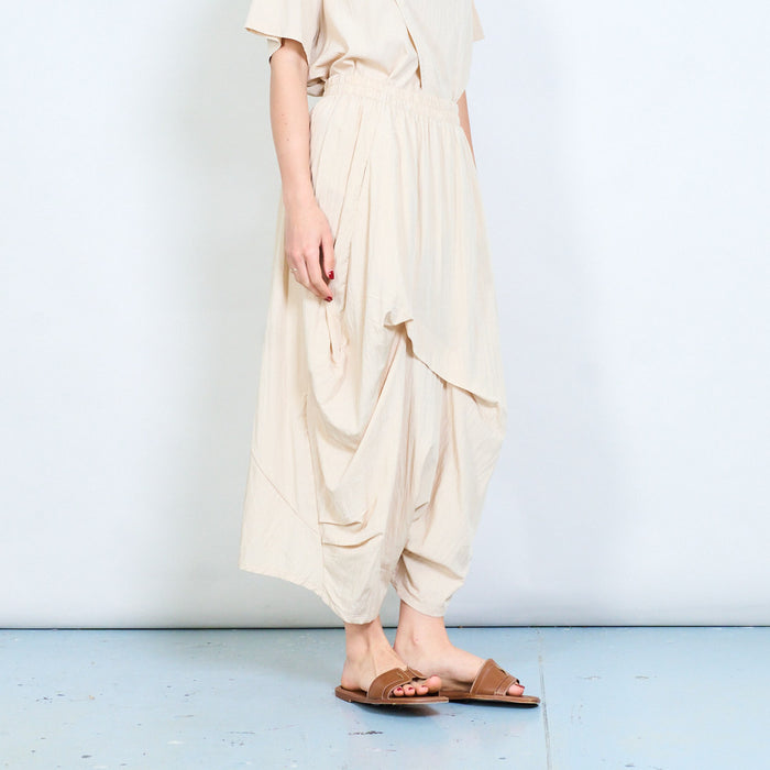 Elastic waist low draped layered trouser wholesale