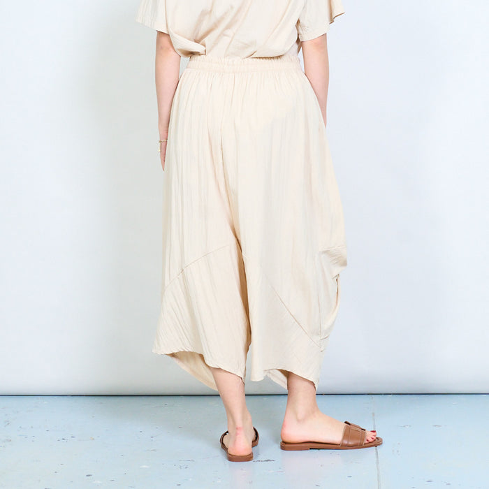Elastic waist low draped layered trouser wholesale